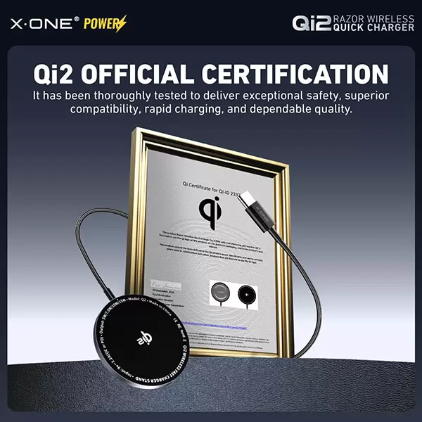 شاحن سريع لاسلكي Qi2 Razor